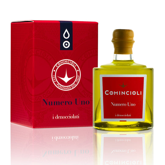 Comincioli Numero Uno – urkärnade oliver (Denocciolato), 250 ml
