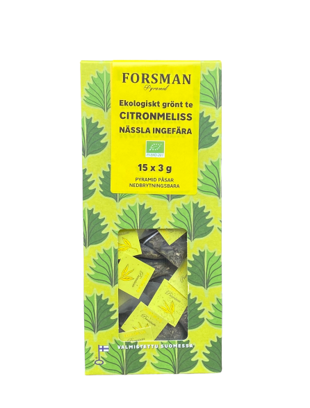Citronmeliss, Nässla & Ingefära, Grönt te 45g, EKO