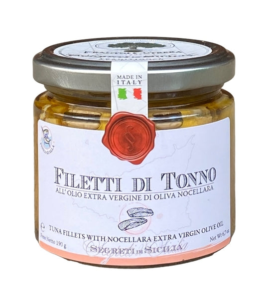Filetti di Tonno All'Olio extra vergine di oliva Nocellara, 190g