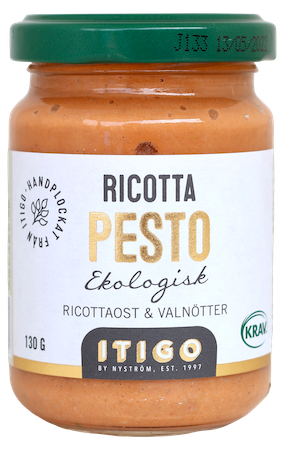 Pesto Med Ricotta & Valnötter ITIGO 130g, EKO & KRAV